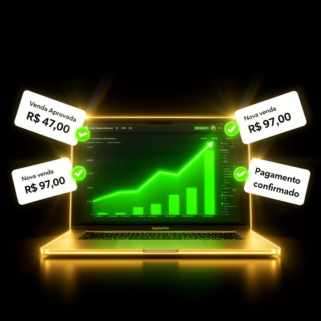 Pessoa comum vendendo online e conquistando liberdade financeira